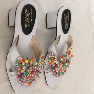 vintage Lebasi beaded sandals size 5, vint…